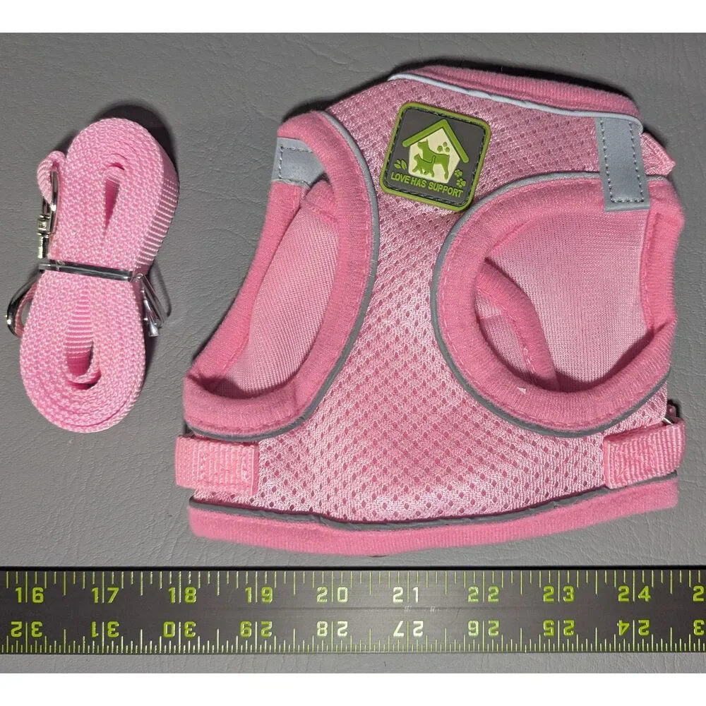 NEW - Dog Harness & Leash Set Small Reflective Breathable Mesh Pet Vest Small